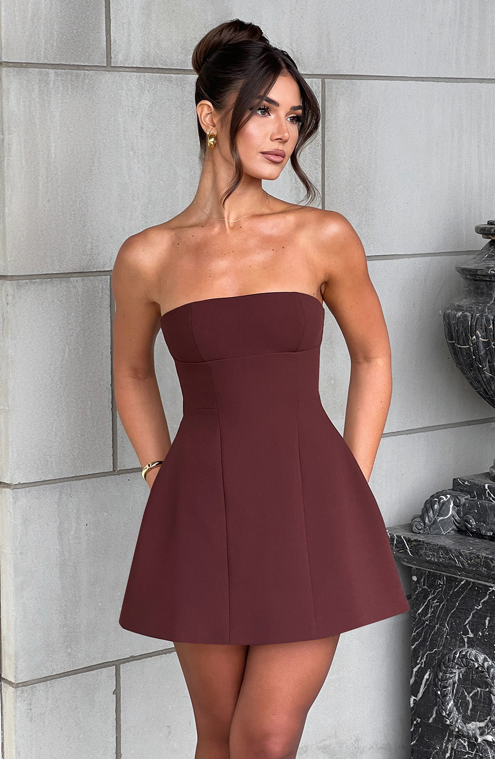 Asha Mini Dress - Brown-My Top Dress.All Rights Reserved