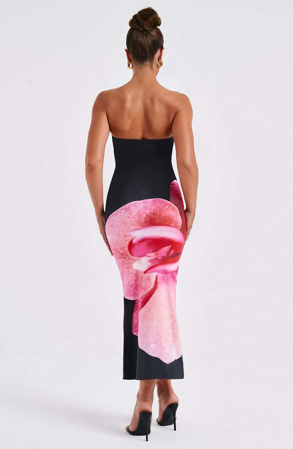 Allegra Midi Dress - Black Floral Print-My Top Dress.All Rights Reserved