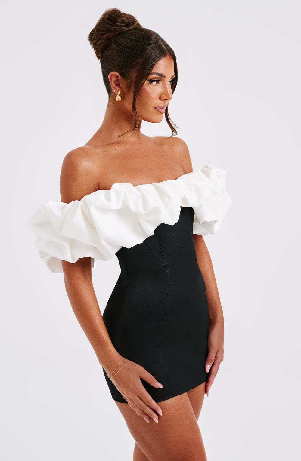 Allie Mini Dress - Black/White-My Top Dress.All Rights Reserved