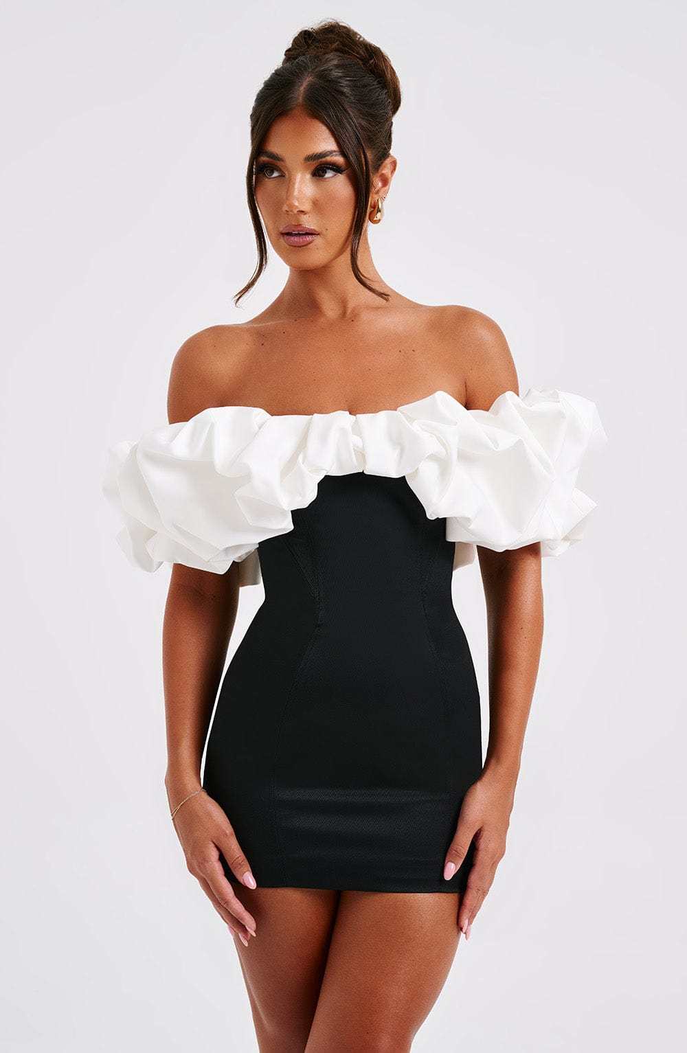 Allie Mini Dress - Black/White-My Top Dress.All Rights Reserved