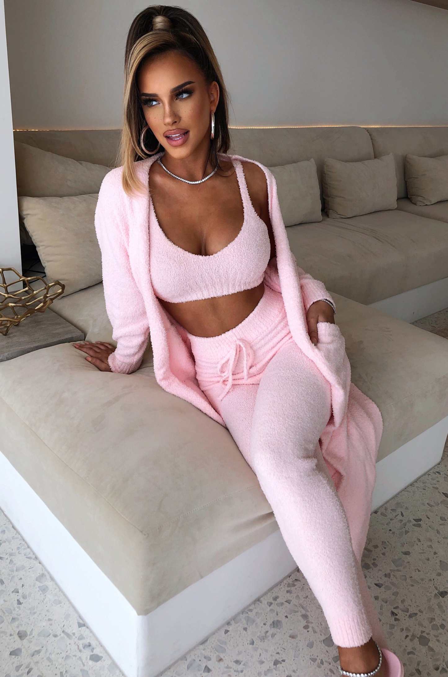 Amber Cozy Cardigan - Baby Pink-My Top Dress.All Rights Reserved