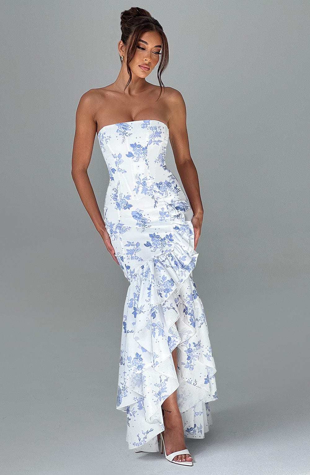 Angelina Maxi Dress - Blue Floral Print-My Top Dress.All Rights Reserved