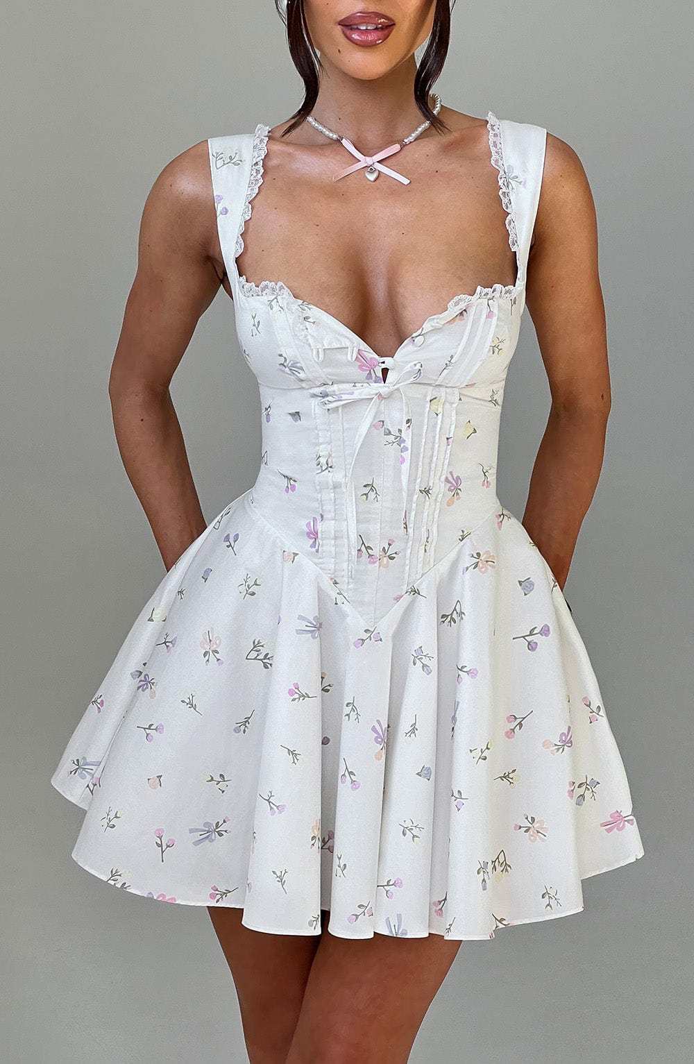 Antonella Mini Dress - Multi Floral Print-My Top Dress.All Rights Reserved