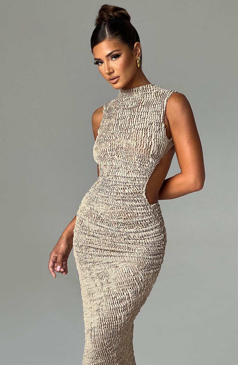Aphrodite Midi Dress - Beige-My Top Dress.All Rights Reserved