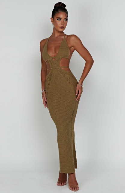 Arabella Maxi Dress - Khaki-My Top Dress.All Rights Reserved