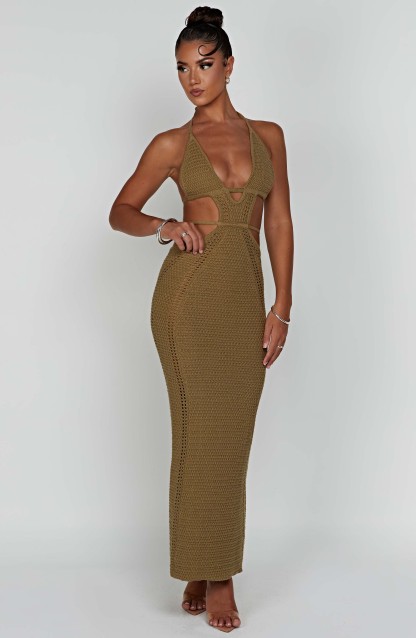 Arabella Maxi Dress - Khaki-My Top Dress.All Rights Reserved