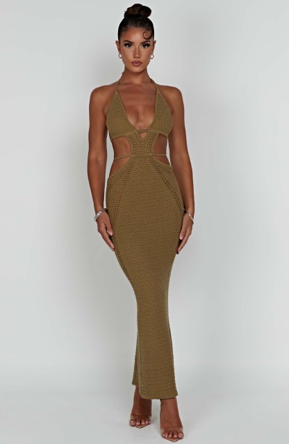 Arabella Maxi Dress - Khaki-My Top Dress.All Rights Reserved