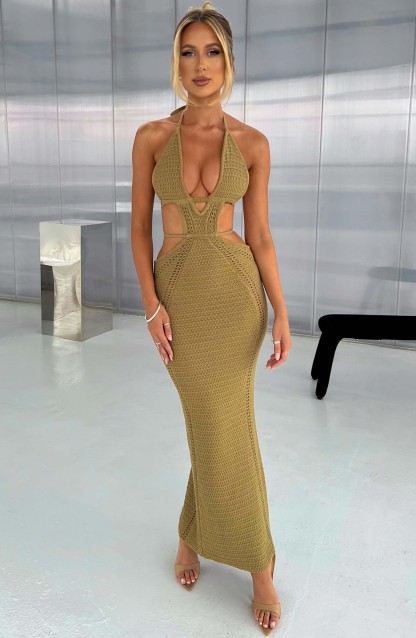 Arabella Maxi Dress - Khaki-My Top Dress.All Rights Reserved