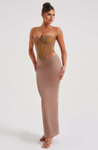 Astrid Maxi Skirt - Chocolate-My Top Dress.All Rights Reserved
