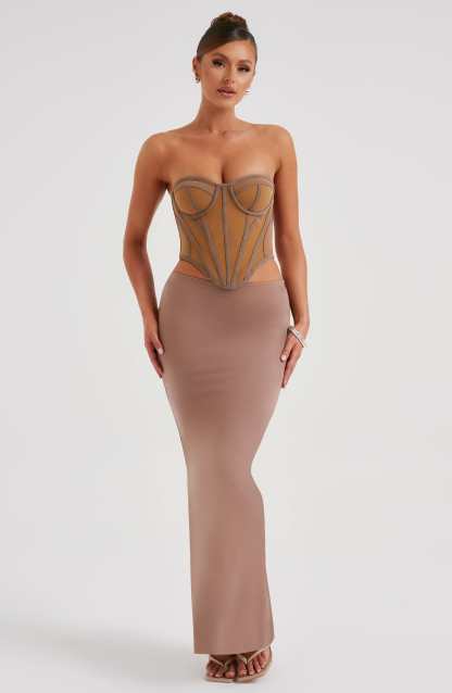 Astrid Maxi Skirt - Chocolate-My Top Dress.All Rights Reserved