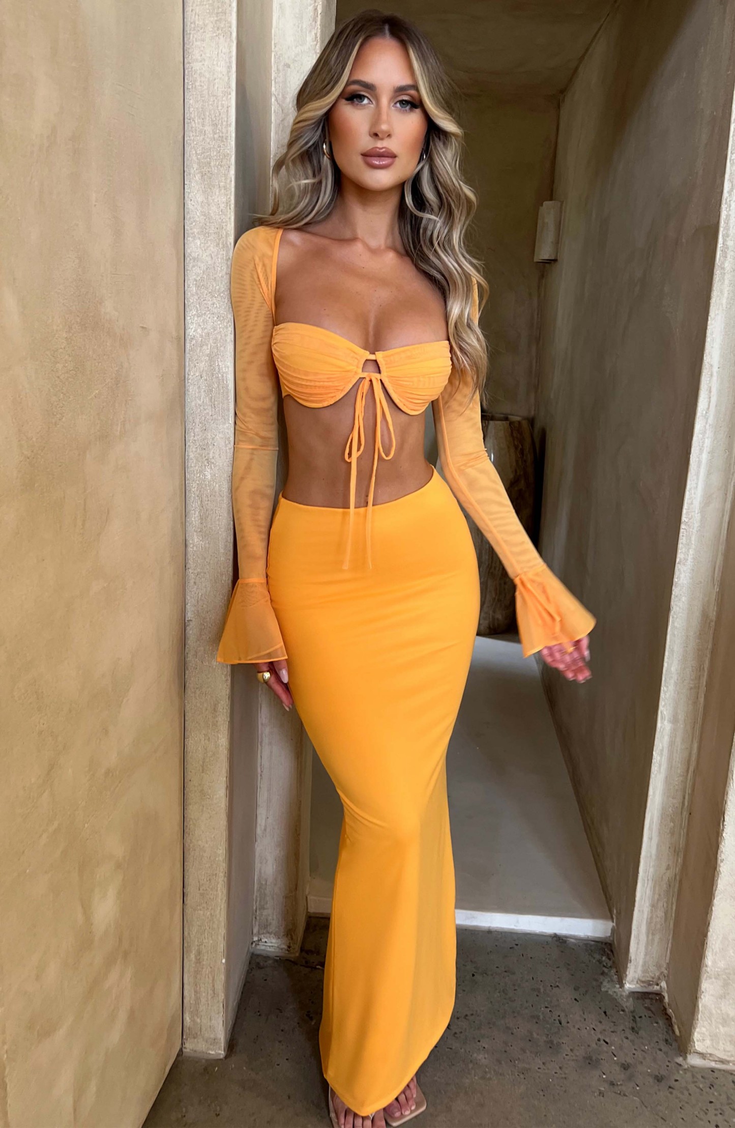 Astrid Maxi Skirt - Tangerine-My Top Dress.All Rights Reserved