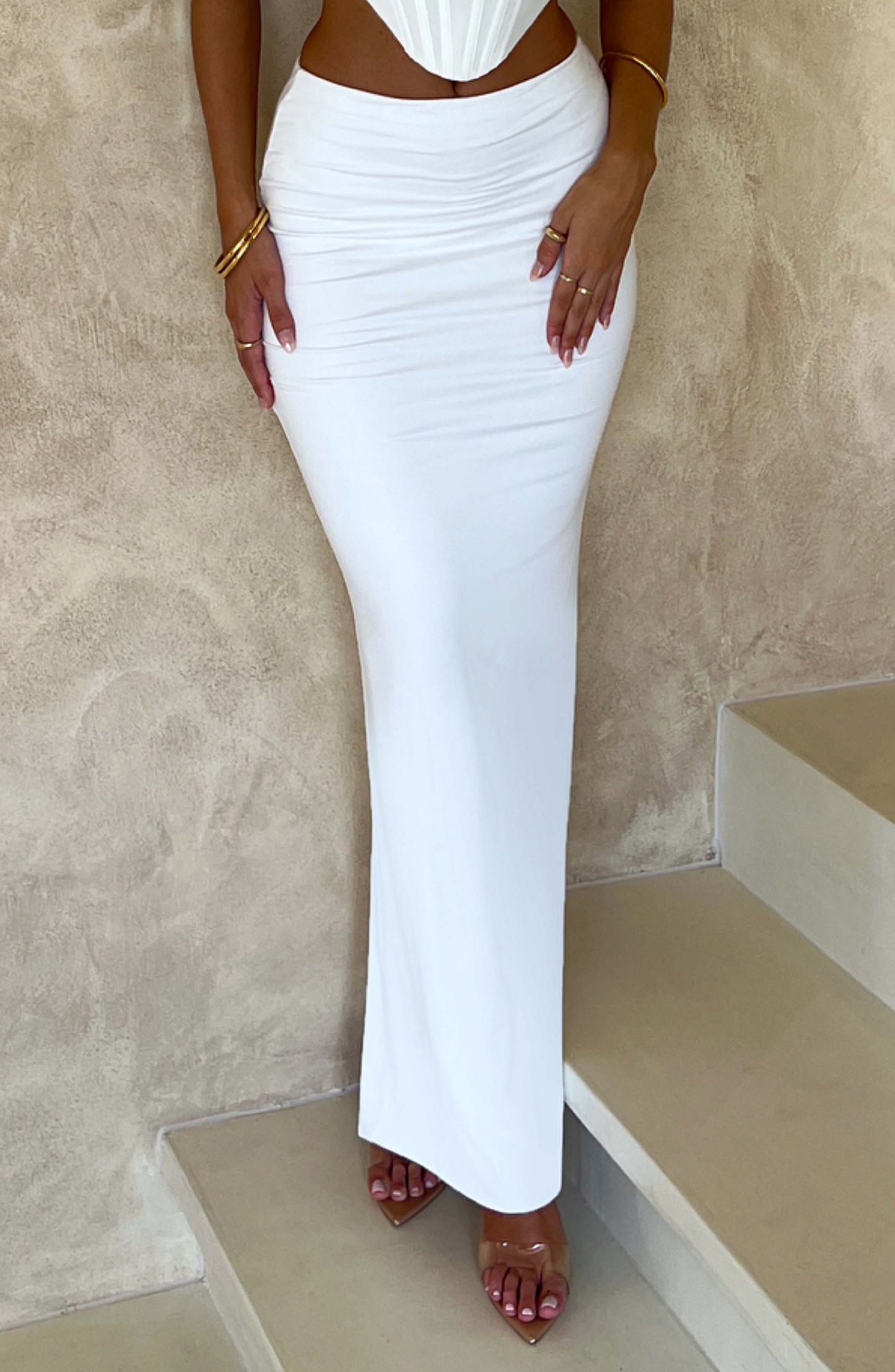 Astrid Maxi Skirt - White-My Top Dress.All Rights Reserved