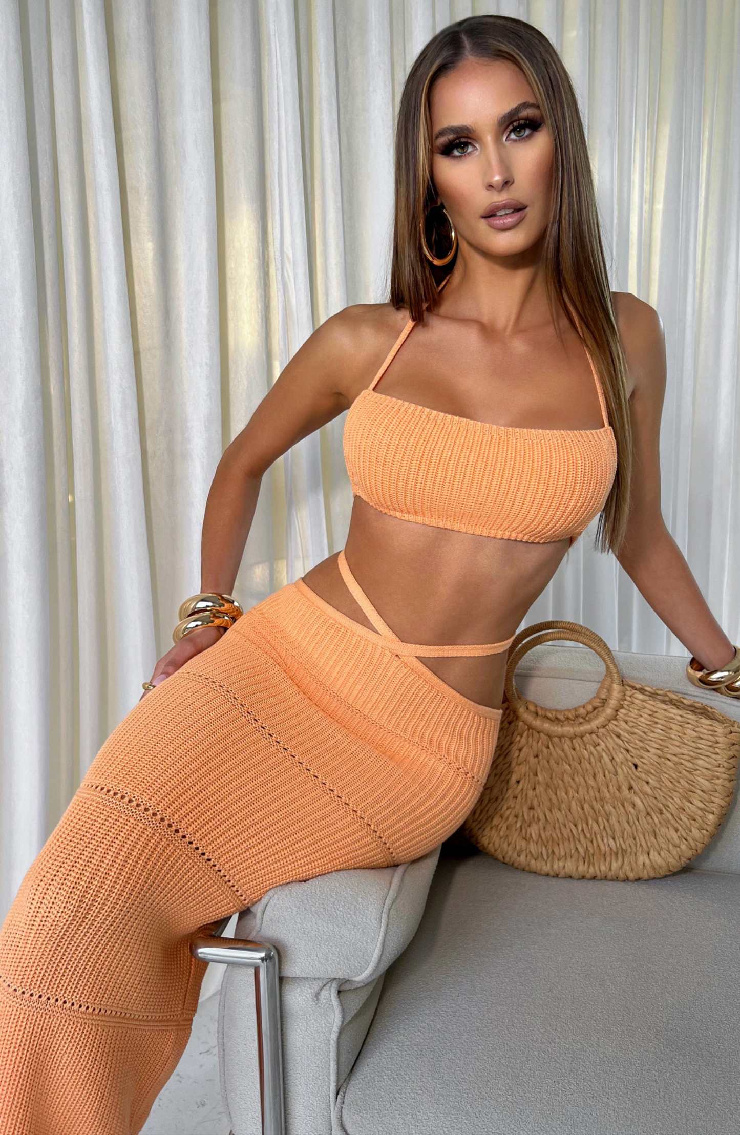 Aubery Maxi Skirt - Orange-My Top Dress.All Rights Reserved