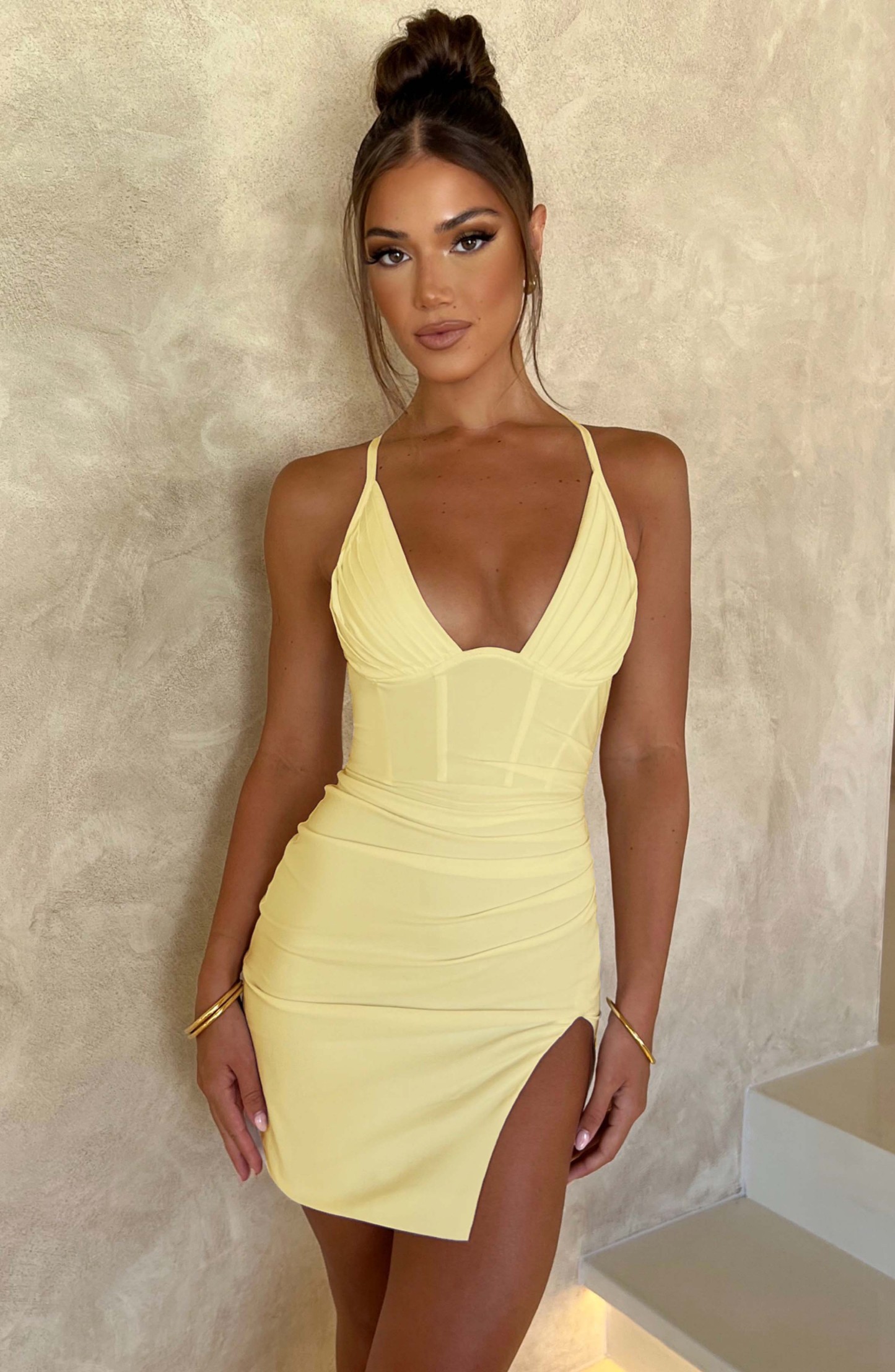 Aura Mini Dress - Lemon-My Top Dress.All Rights Reserved