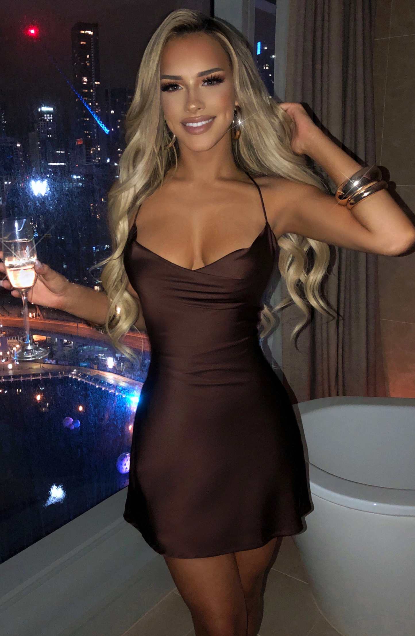 Avianna Mini Dress - Chocolate-My Top Dress.All Rights Reserved