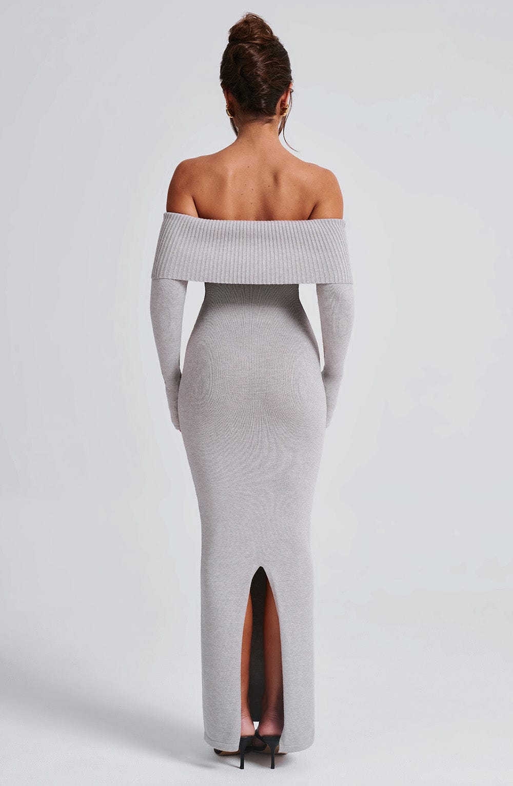 Beverley Knit Maxi Dress - Light Grey Marl-My Top Dress.All Rights Reserved