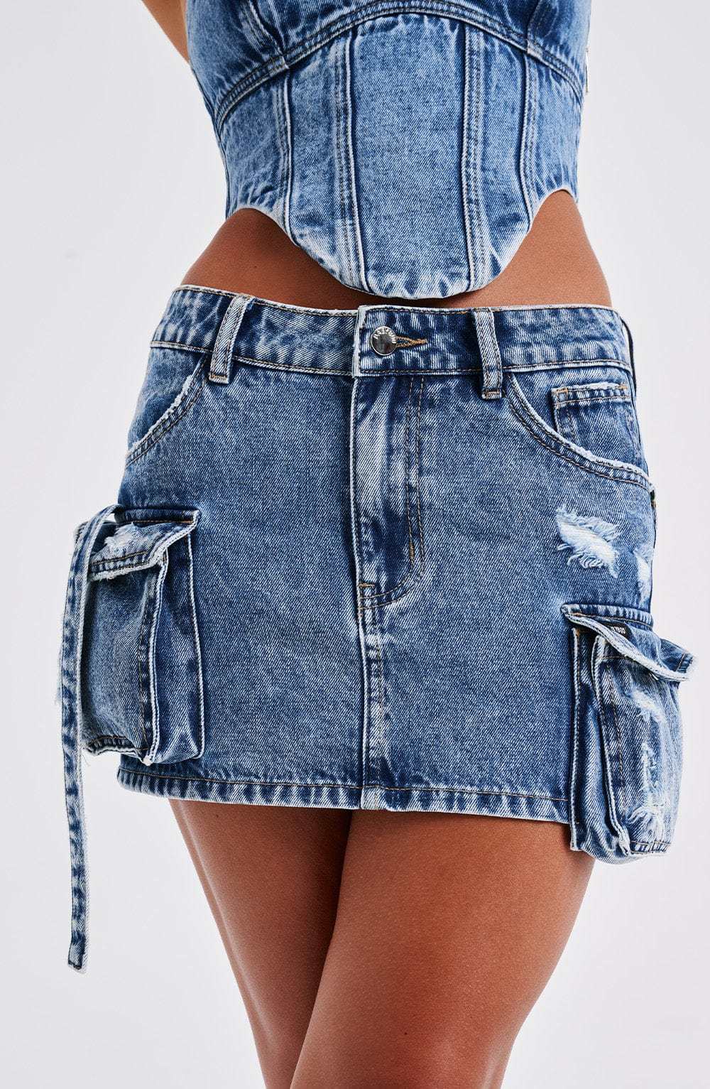 Billie Mini Skirt - Dark Wash-My Top Dress.All Rights Reserved