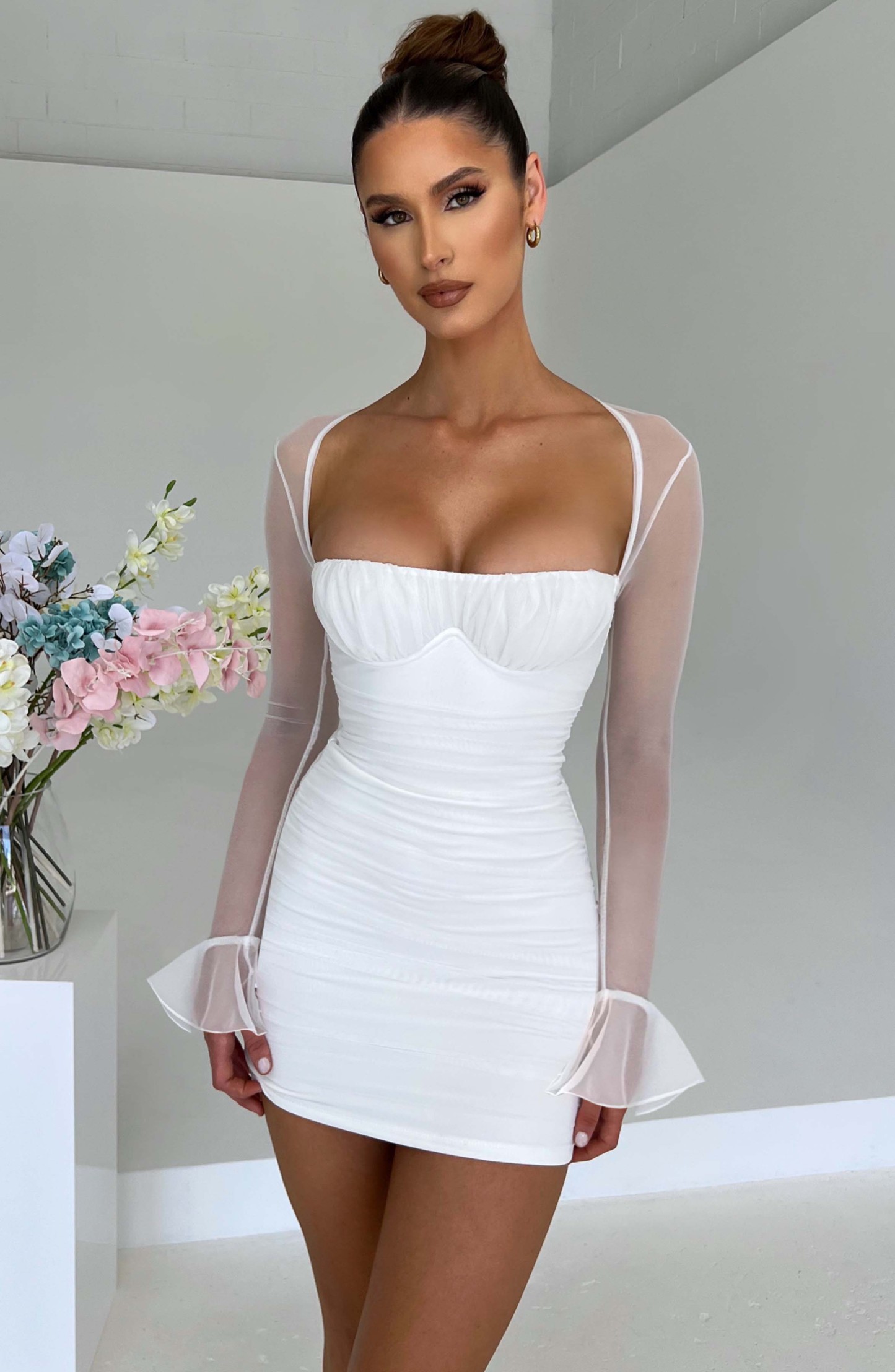 Brea Mini Dress - White-My Top Dress.All Rights Reserved