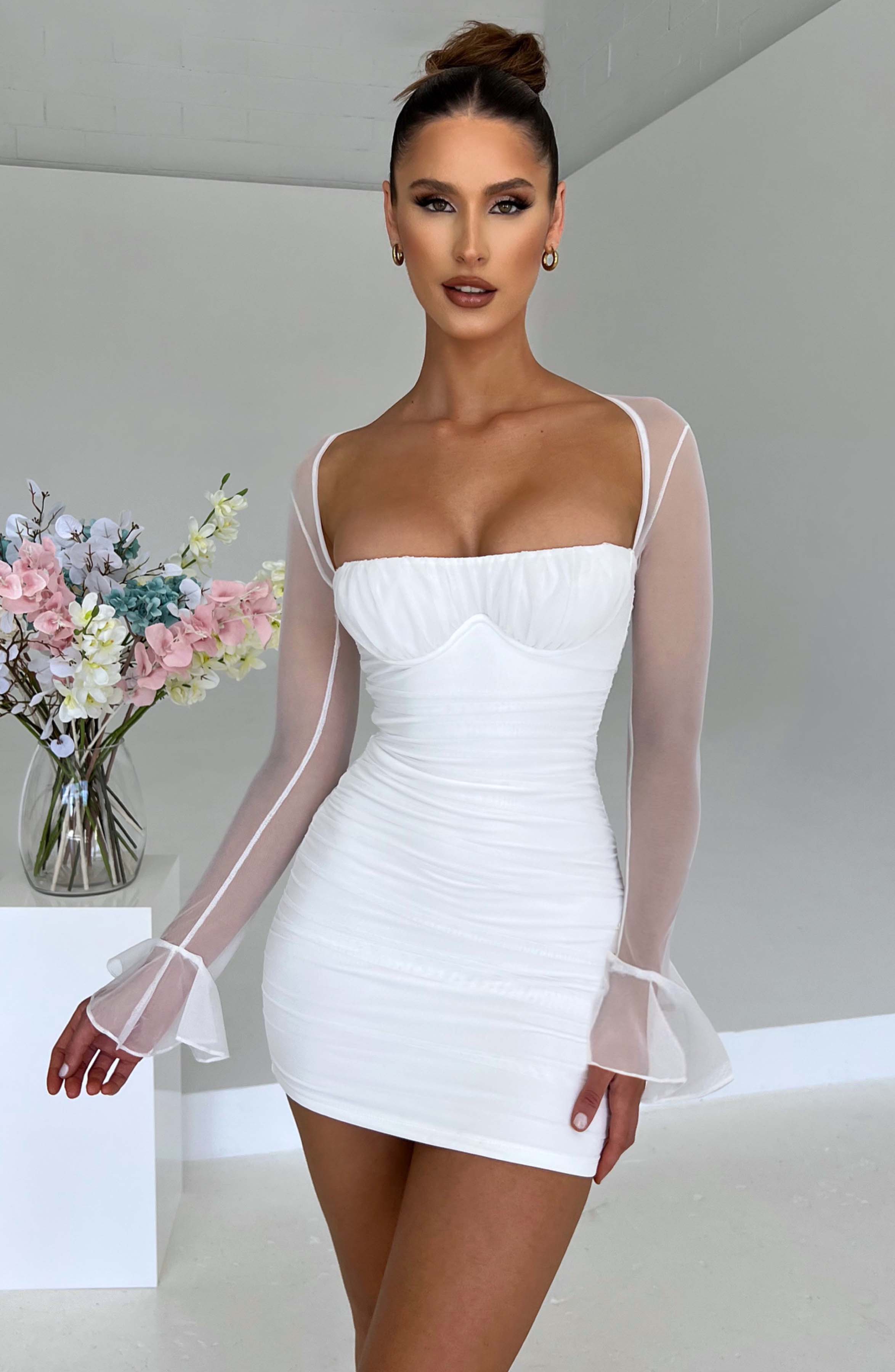 Brea Mini Dress - White-My Top Dress.All Rights Reserved
