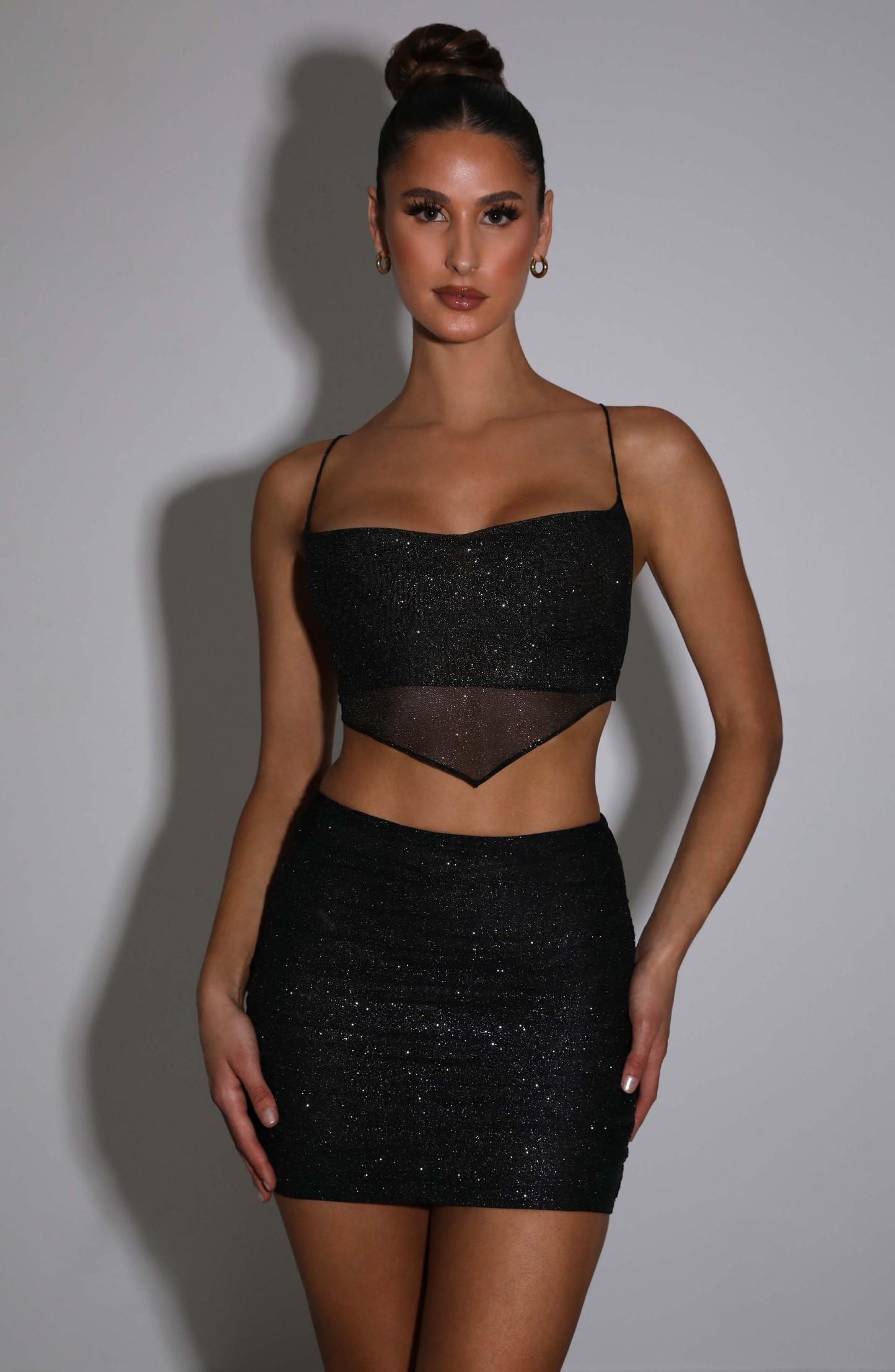 Brielle Mini Skirt - Black Sparkle-My Top Dress.All Rights Reserved