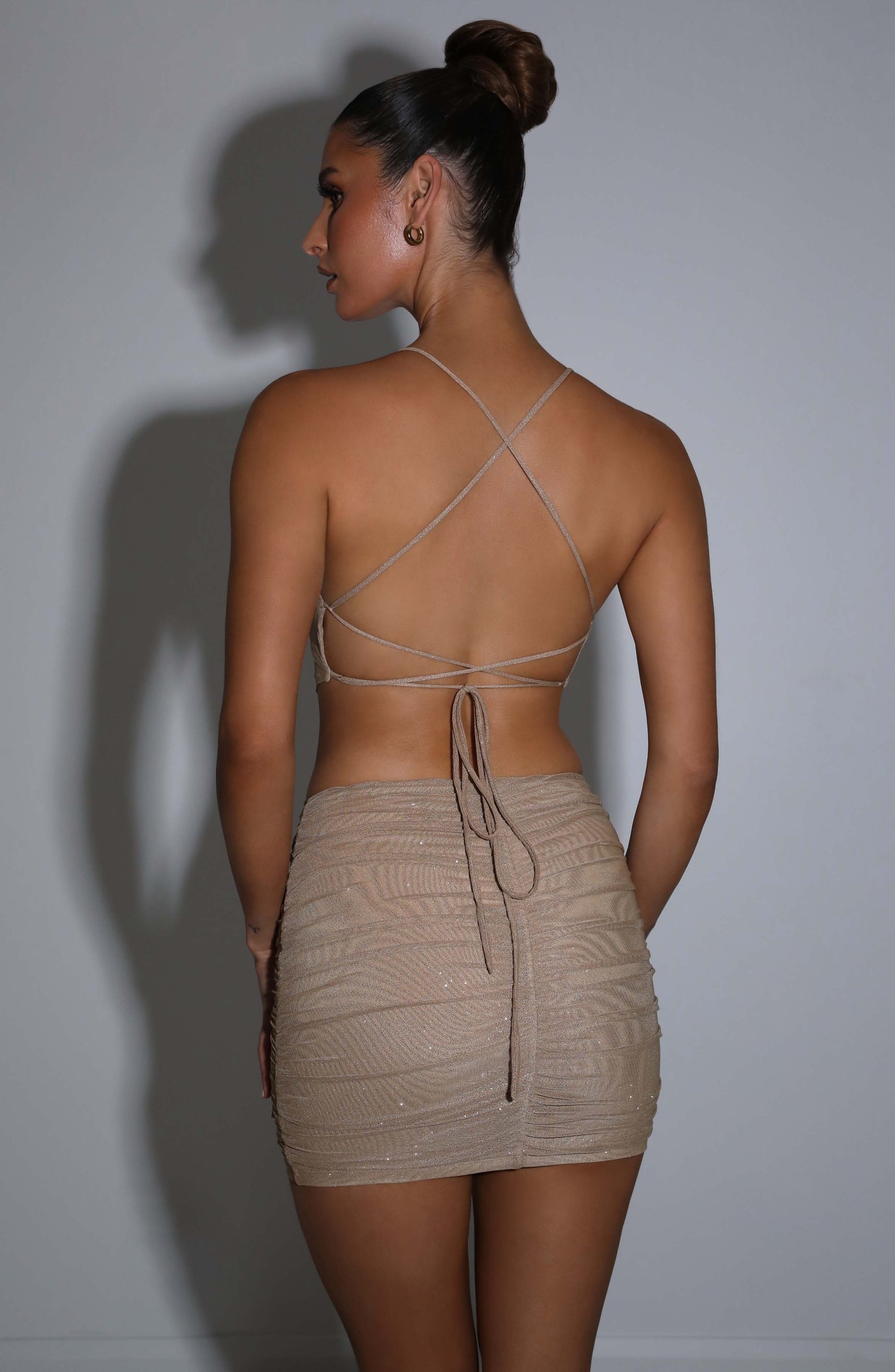 Brielle Mini Skirt - Gold Sparkle-My Top Dress.All Rights Reserved