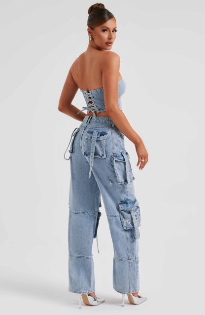 Brooklyn Cargo Pant - Blue-My Top Dress.All Rights Reserved