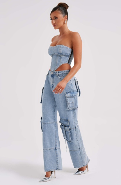 Brooklyn Cargo Pant - Blue-My Top Dress.All Rights Reserved