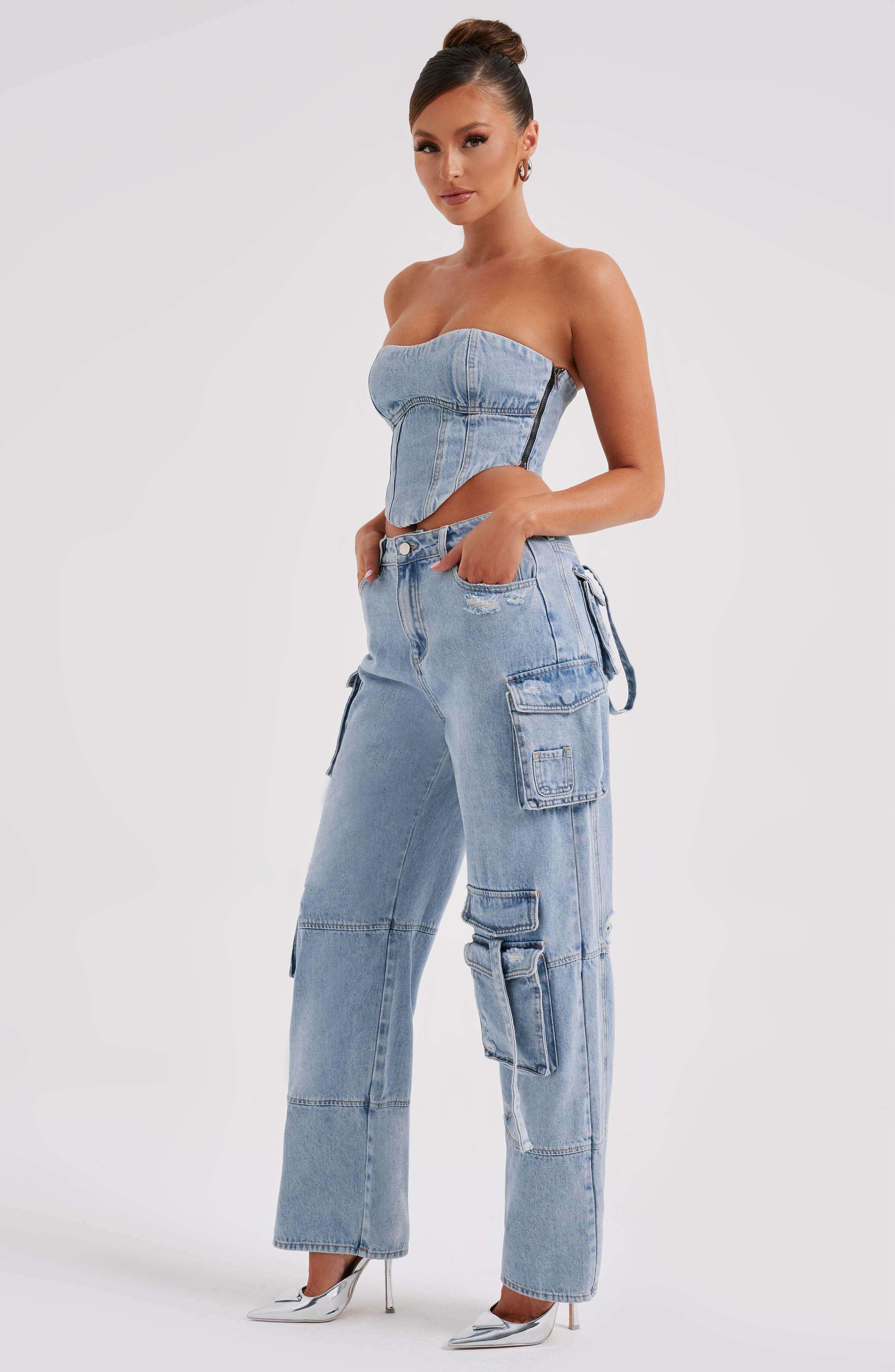 Brooklyn Cargo Pant - Blue-My Top Dress.All Rights Reserved
