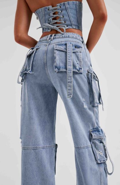 Brooklyn Cargo Pant - Blue-My Top Dress.All Rights Reserved