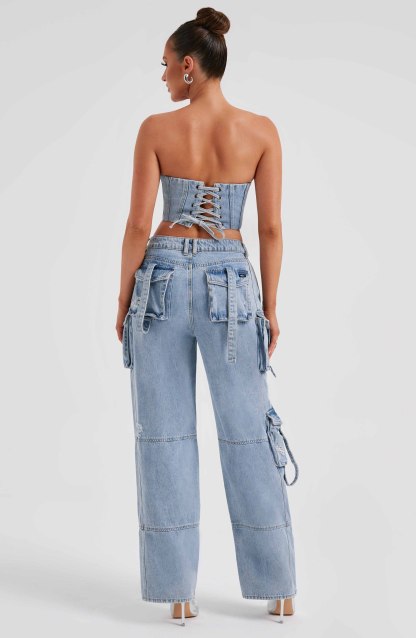 Brooklyn Cargo Pant - Blue-My Top Dress.All Rights Reserved