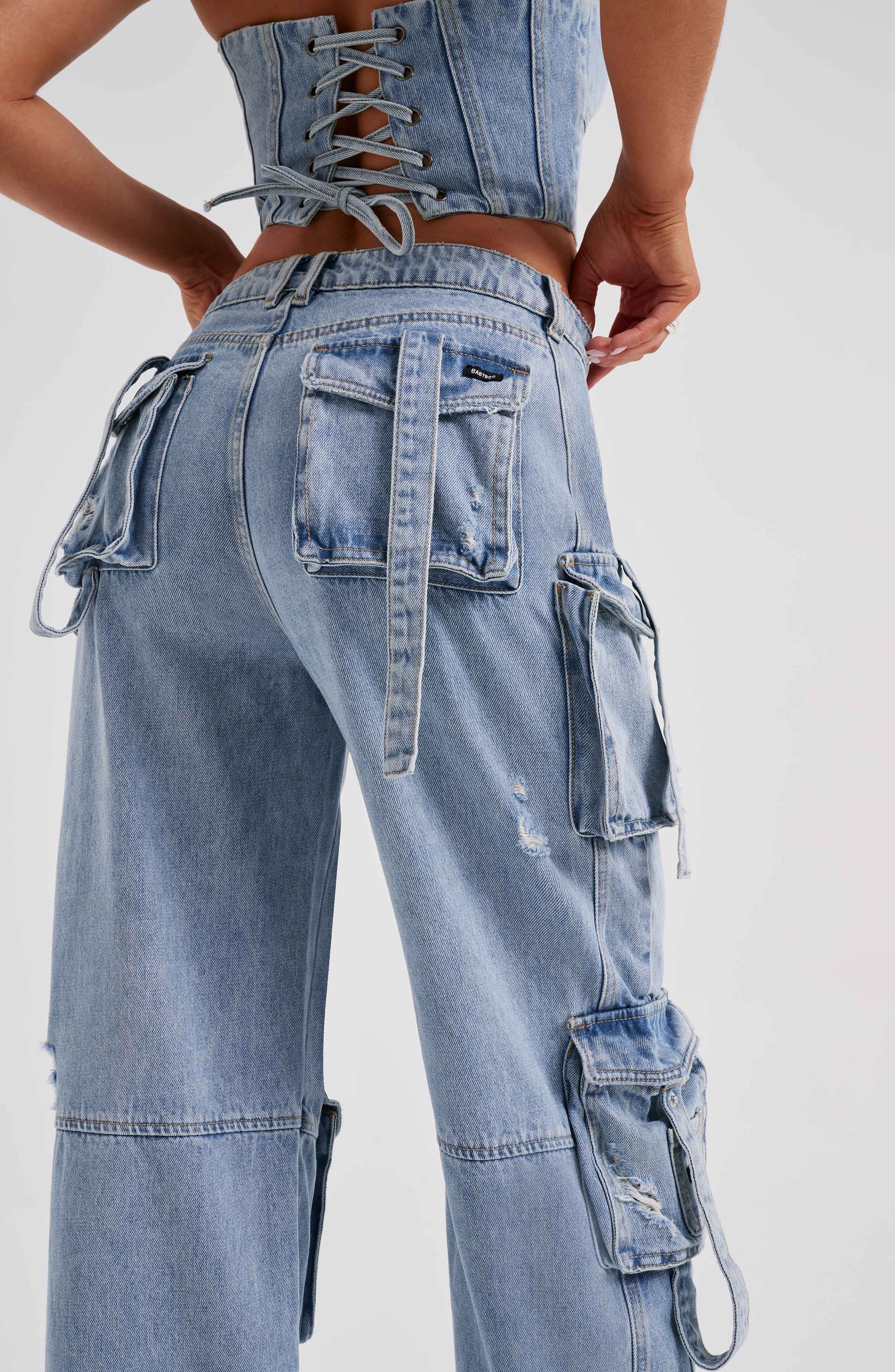Brooklyn Cargo Pant - Blue-My Top Dress.All Rights Reserved