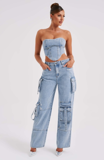 Brooklyn Cargo Pant - Blue-My Top Dress.All Rights Reserved