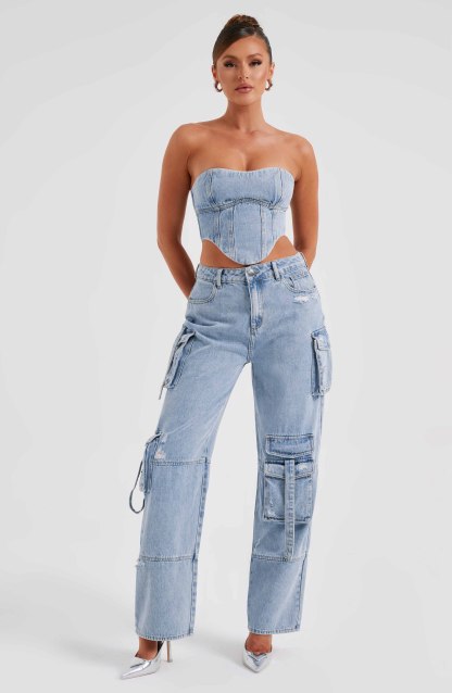 Brooklyn Cargo Pant - Blue-My Top Dress.All Rights Reserved