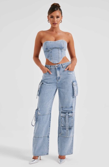 Brooklyn Cargo Pant - Blue-My Top Dress.All Rights Reserved