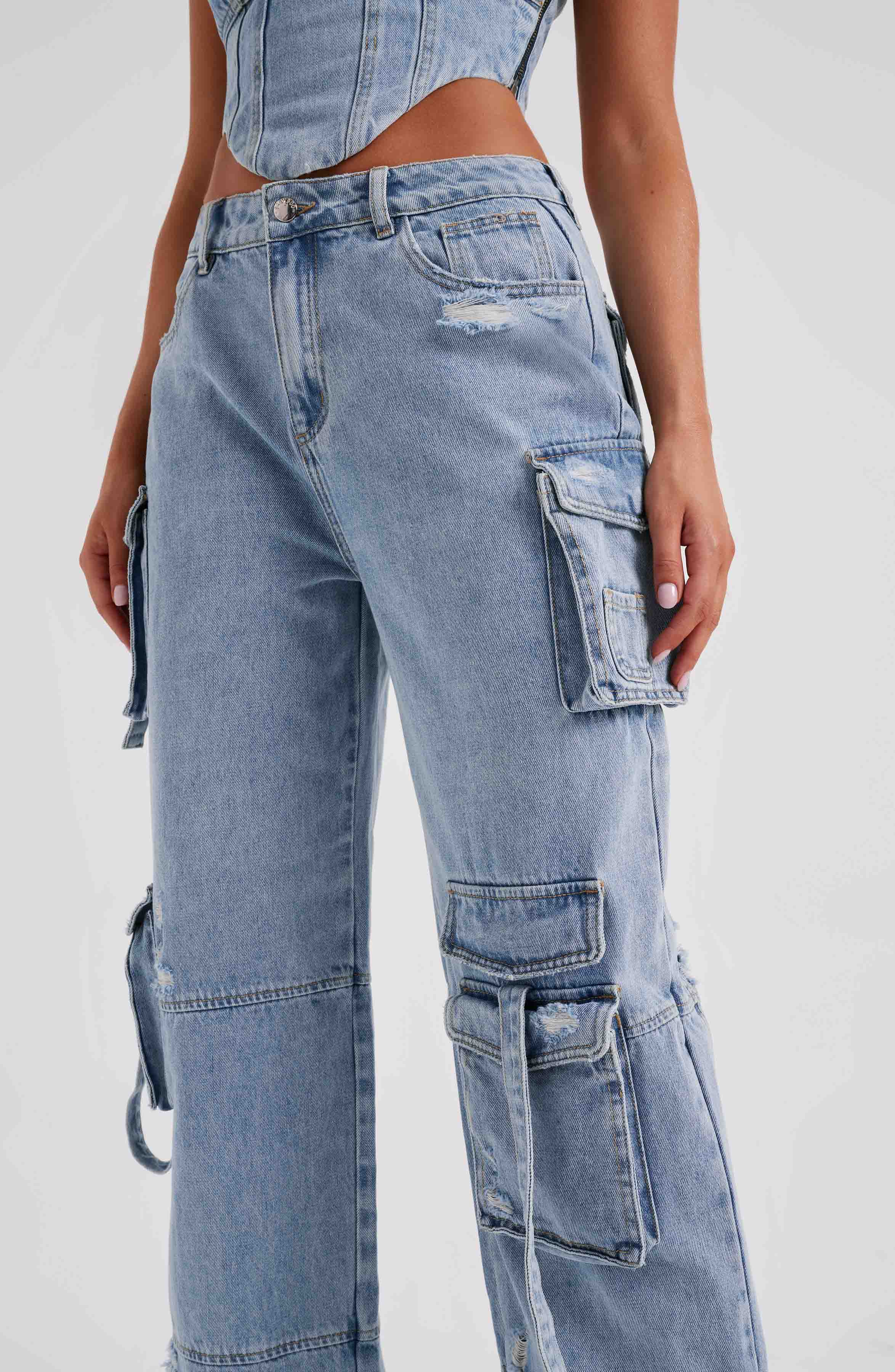 Brooklyn Cargo Pant - Blue-My Top Dress.All Rights Reserved