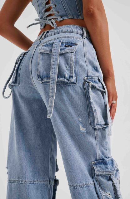 Brooklyn Cargo Pant - Blue-My Top Dress.All Rights Reserved