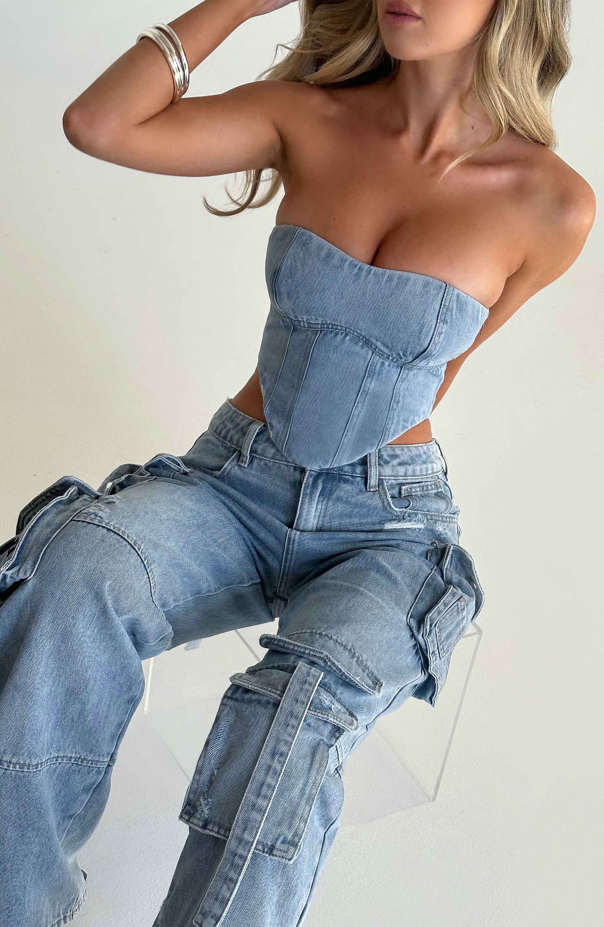 Brooklyn Cargo Pant - Blue-My Top Dress.All Rights Reserved