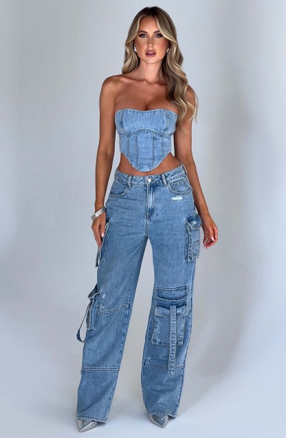 Brooklyn Cargo Pant - Blue-My Top Dress.All Rights Reserved