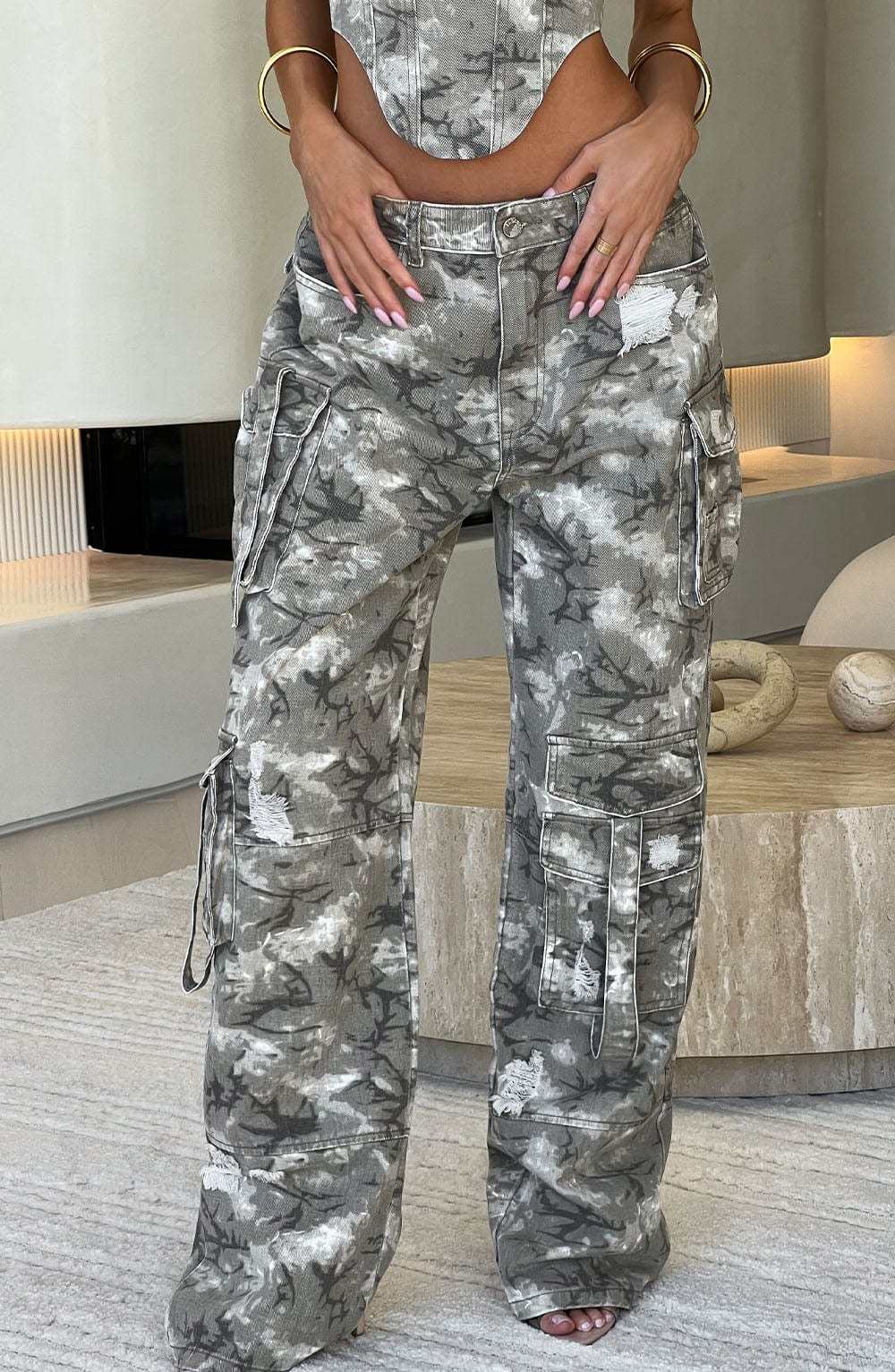 Brooklyn Cargo Pant - Camo Print-My Top Dress.All Rights Reserved