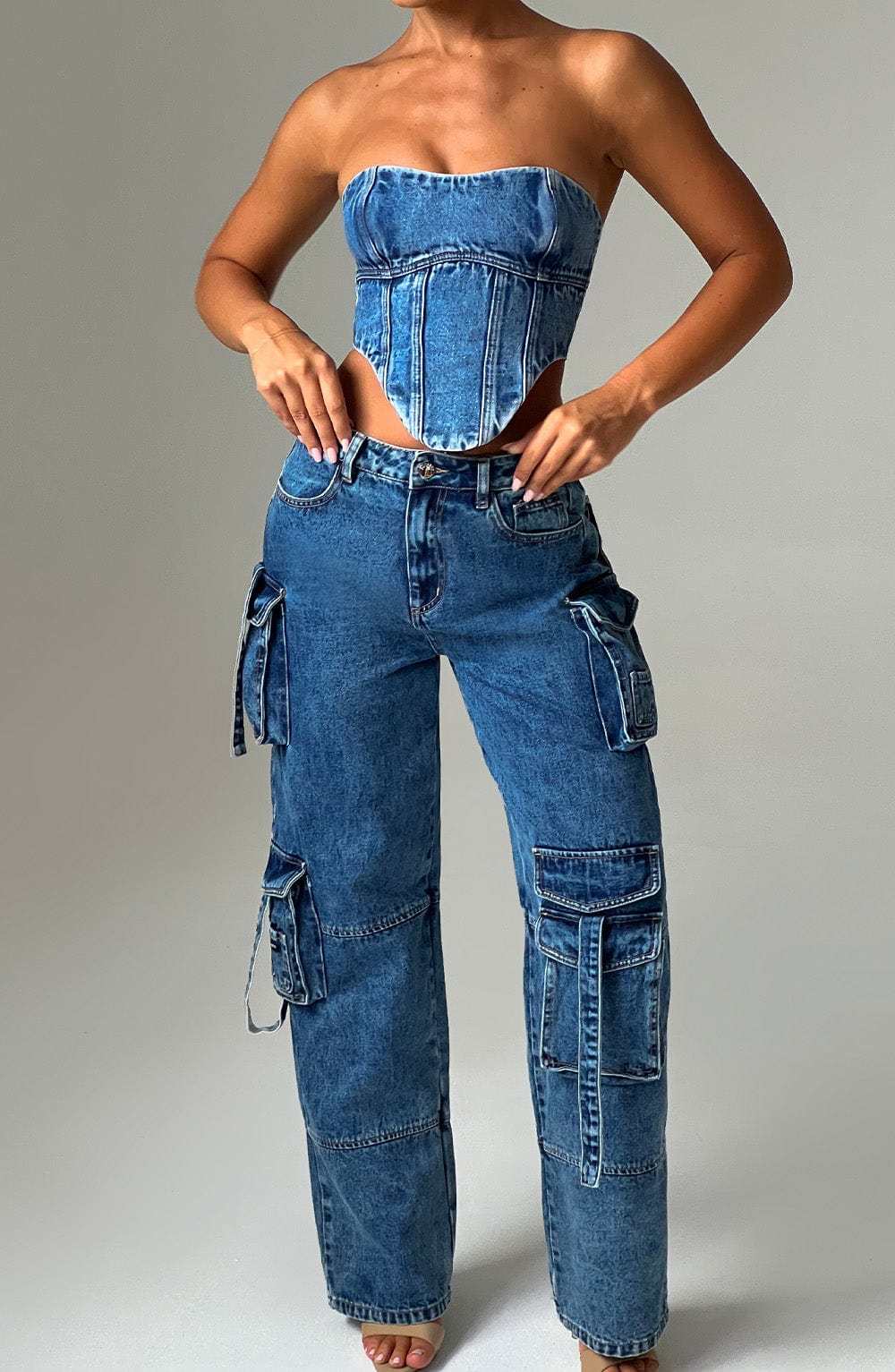 Brooklyn Cargo Pant - Dark Wash-My Top Dress.All Rights Reserved