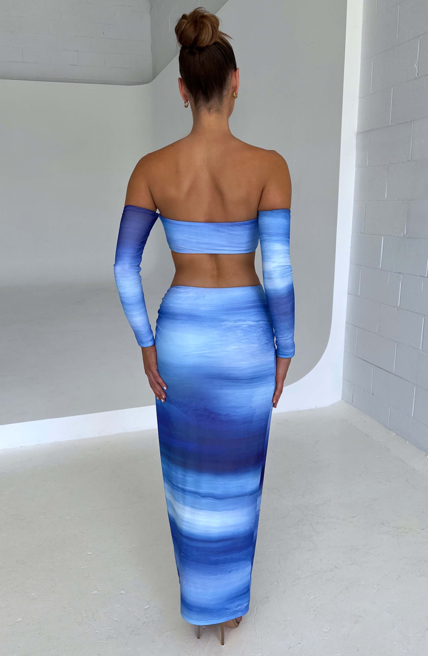 Brynn Maxi Skirt - Blue Haze Print-My Top Dress.All Rights Reserved