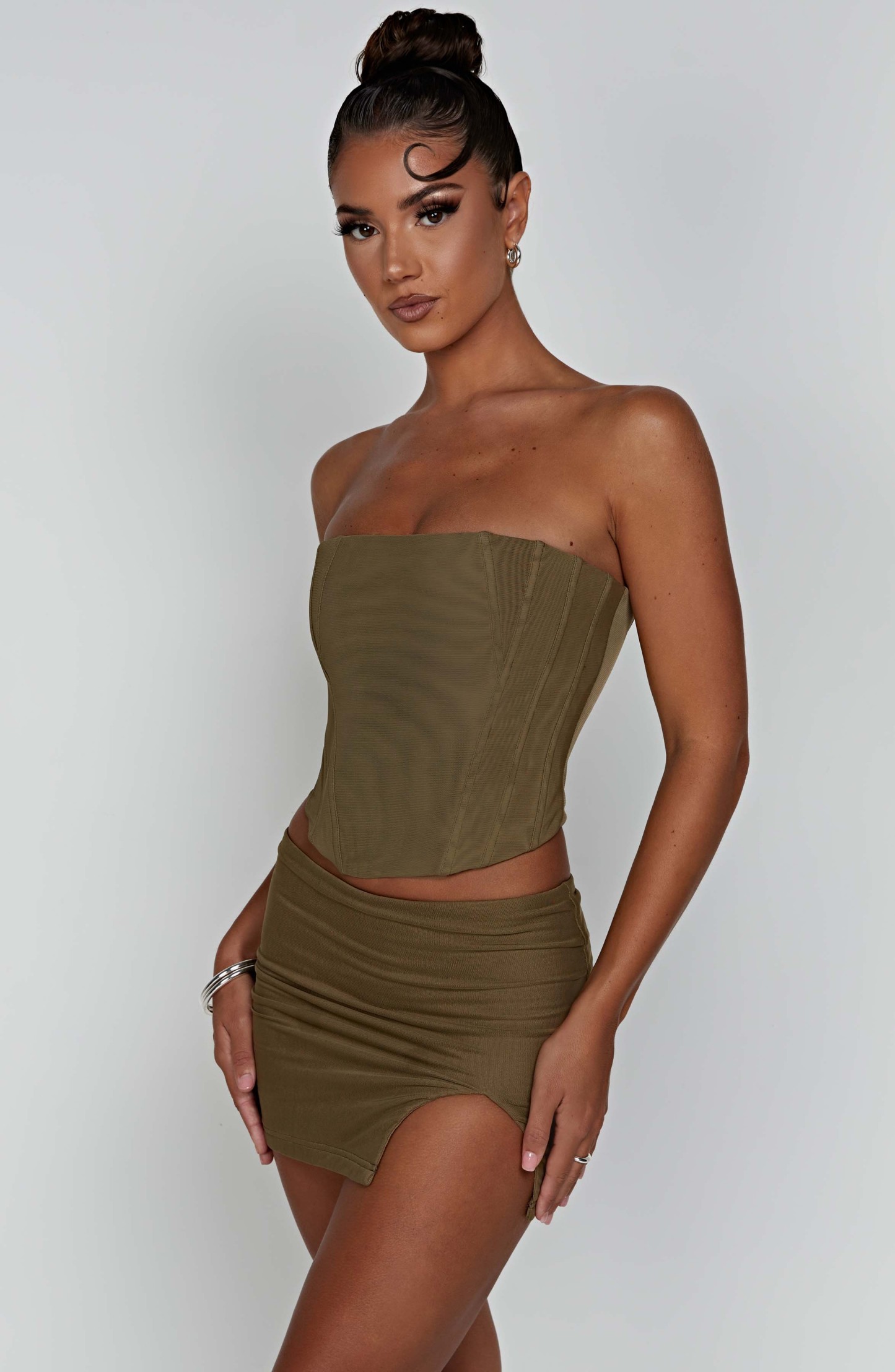 Alina Mini Skirt - Khaki-My Top Dress.All Rights Reserved
