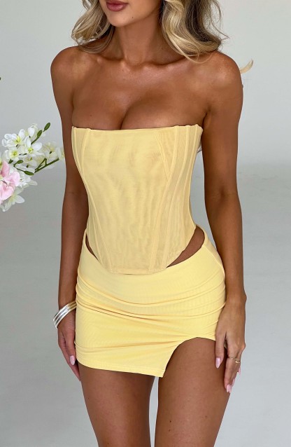 Cami Corset - Lemon-My Top Dress.All Rights Reserved
