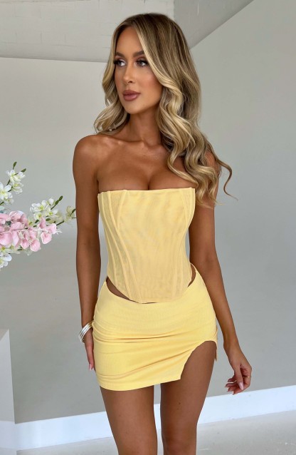 Cami Corset - Lemon-My Top Dress.All Rights Reserved