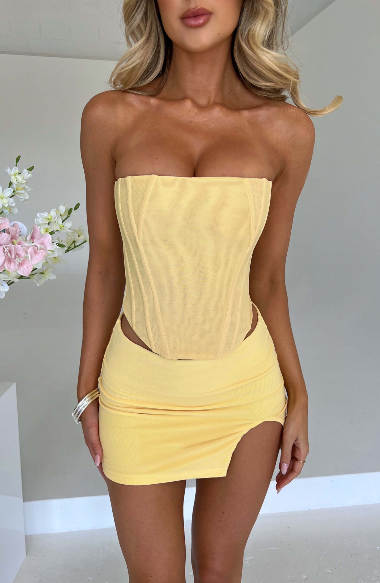 Cami Corset - Lemon-My Top Dress.All Rights Reserved