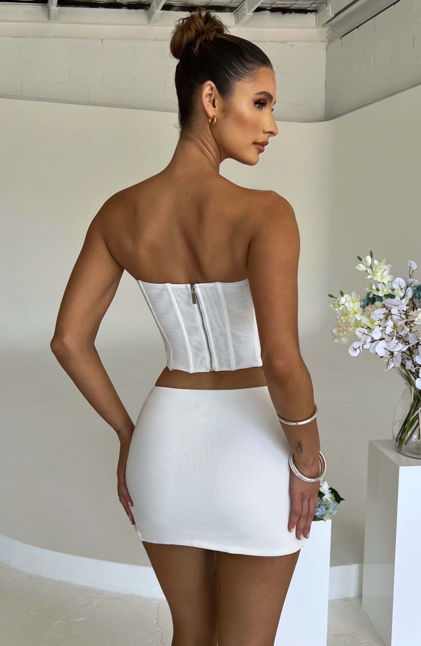 Alina Mini Skirt - White-My Top Dress.All Rights Reserved