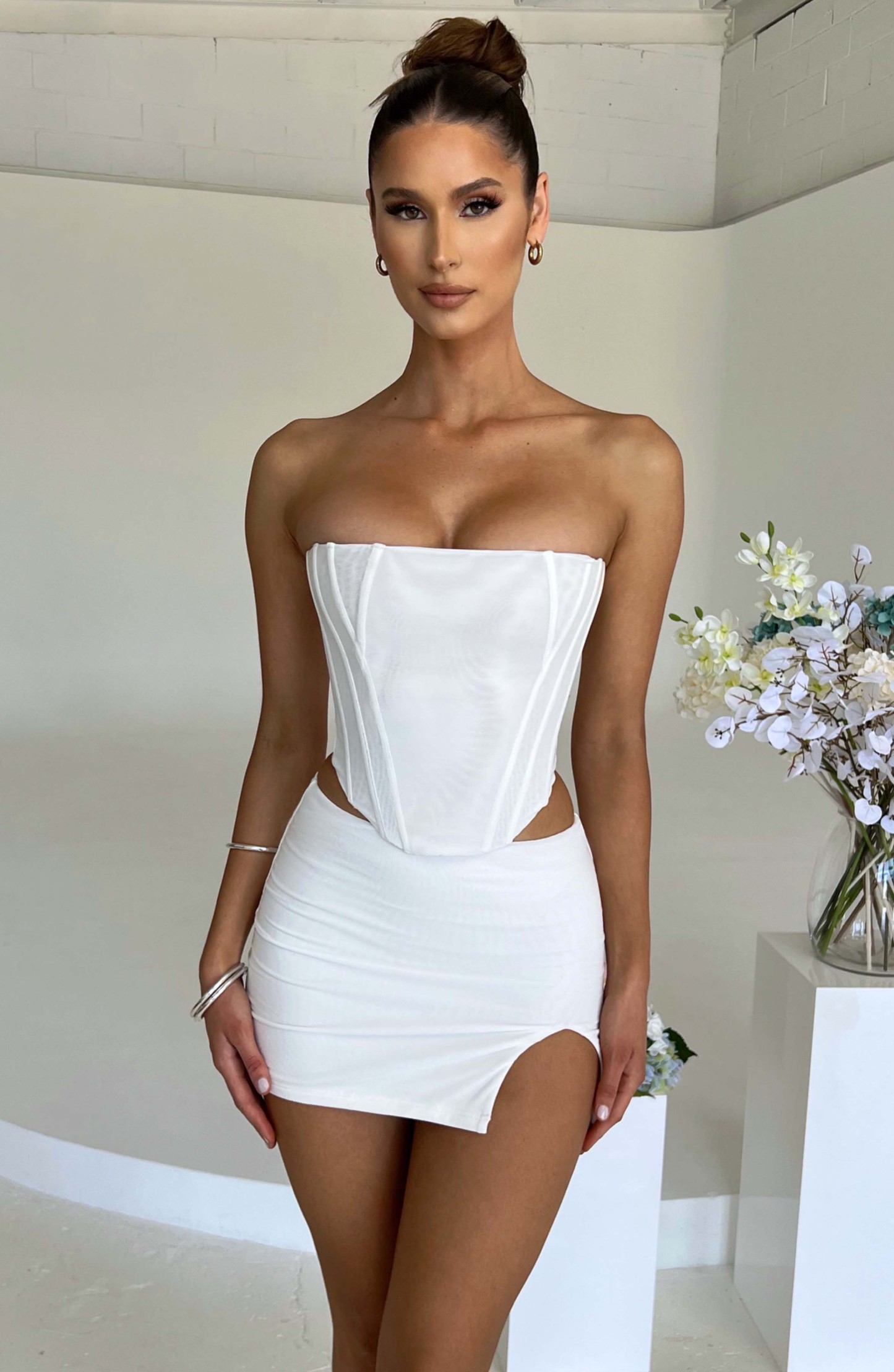 Alina Mini Skirt - White-My Top Dress.All Rights Reserved