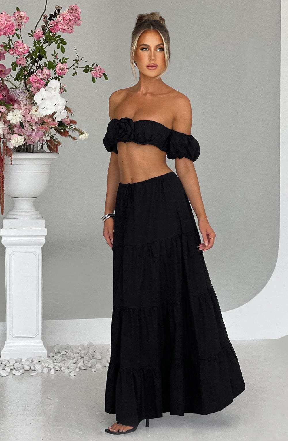 Carmen Maxi Skirt - Black-My Top Dress.All Rights Reserved