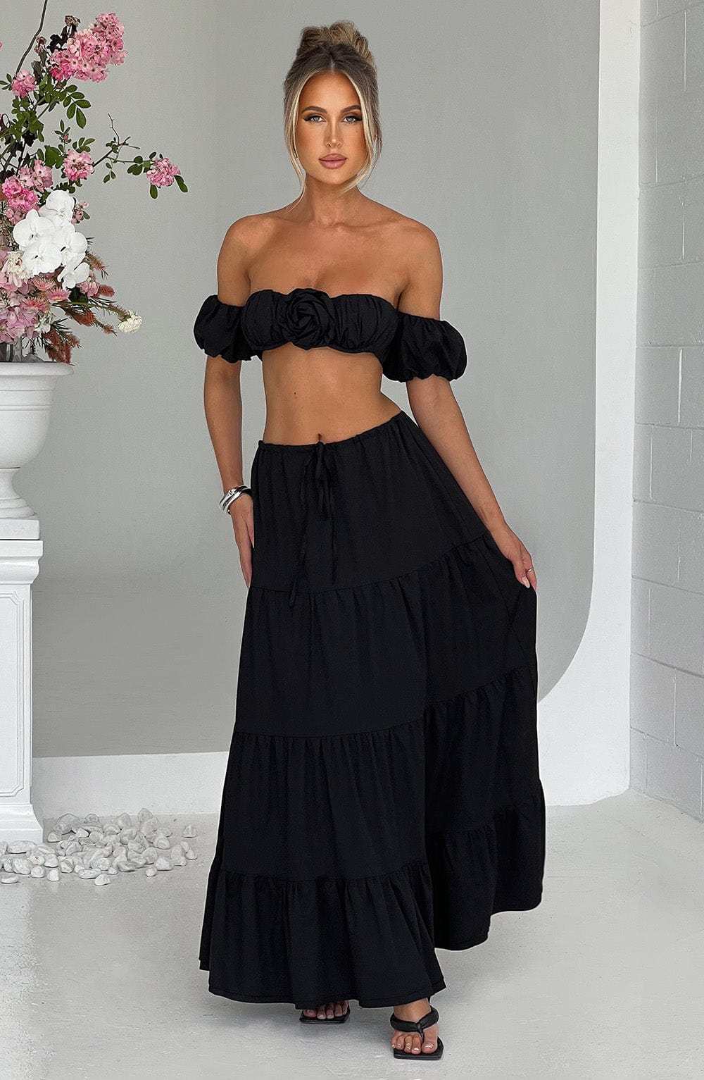 Carmen Maxi Skirt - Black-My Top Dress.All Rights Reserved