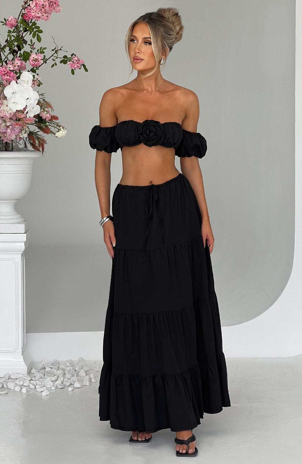Carmen Maxi Skirt - Black-My Top Dress.All Rights Reserved